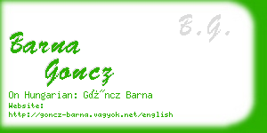 barna goncz business card